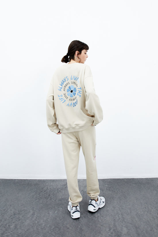 Iris Oversize Crewneck - Light Taupe