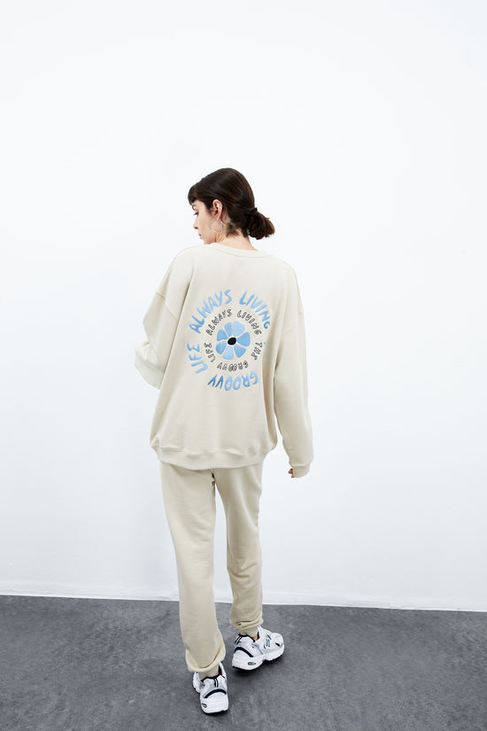 Iris Oversize Crewneck - Light Taupe