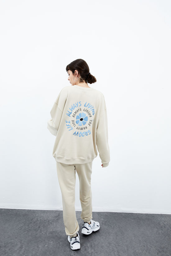 Iris Oversize Sweatshirt - Krem