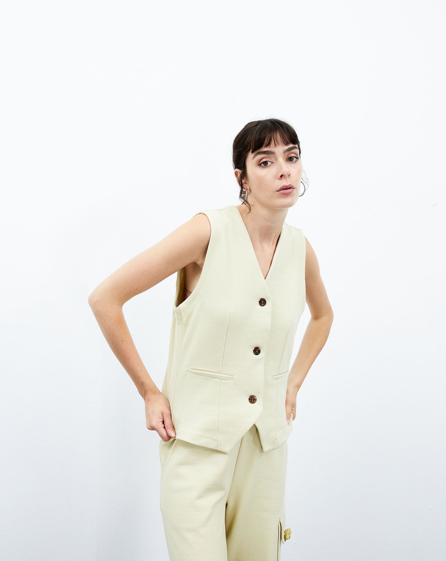 Daisy Waistcoat - Green Haze