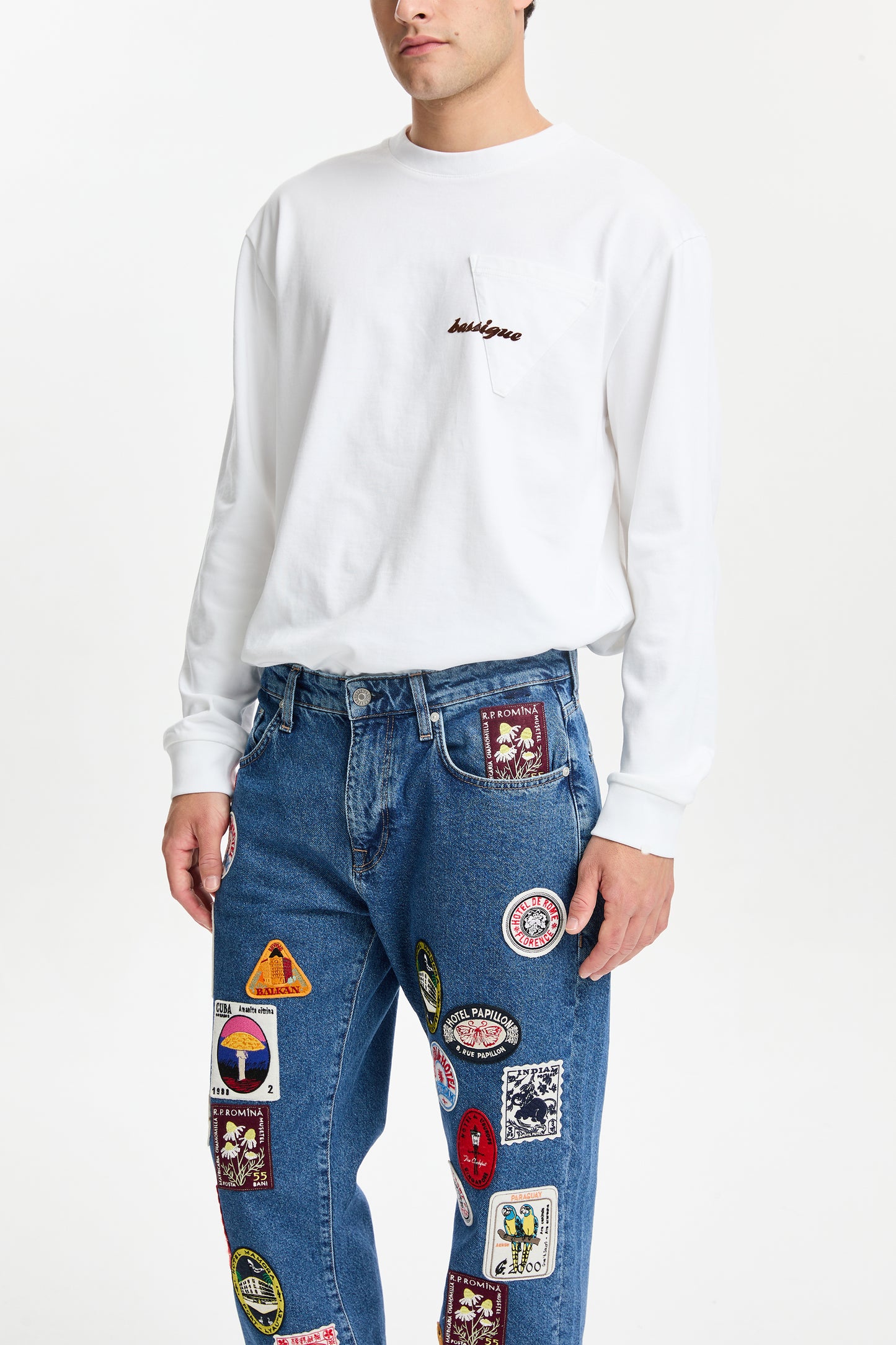 Denim Nakışlı Pantolon