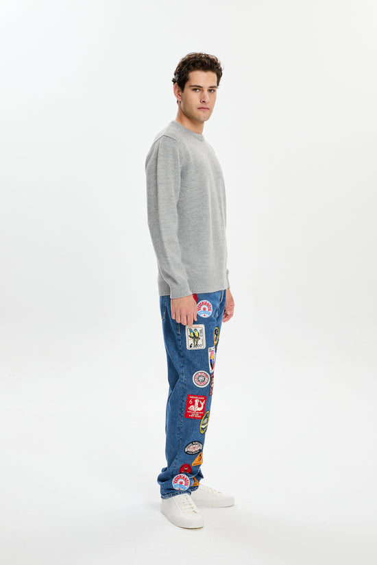 Grey Melange Regular Fit Sweater
