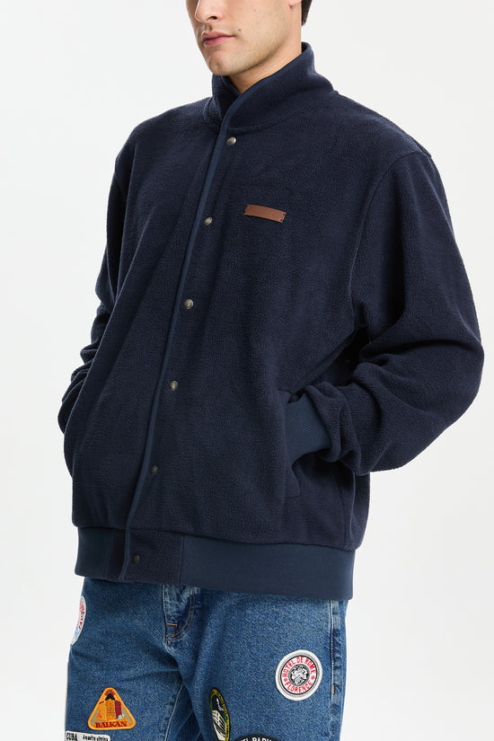 Button Down Fleece W/ Bassigue Embossed Patch