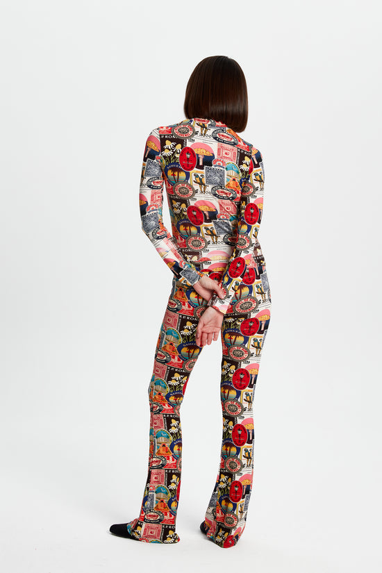 Postcard Printed Turtleneck T-shirt