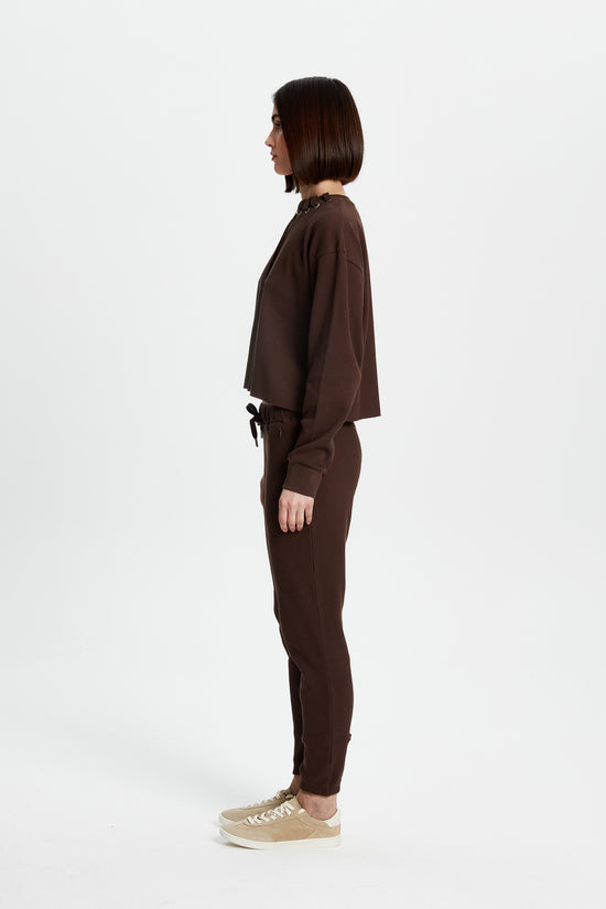 Kahverengi Waffle Sweatshirt