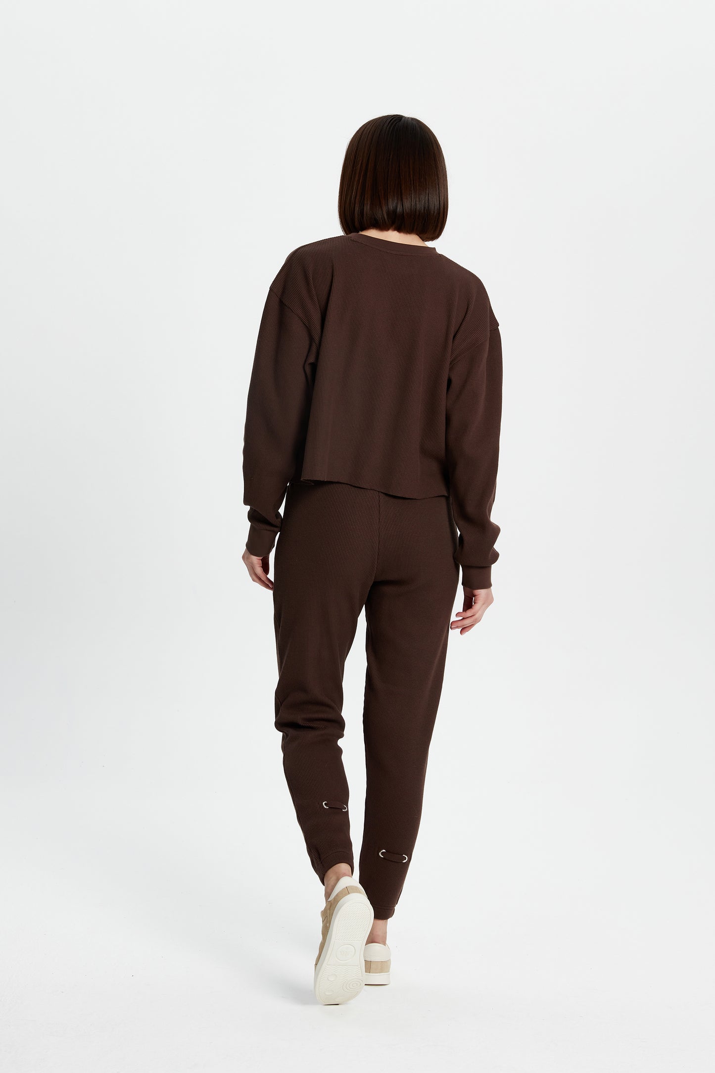 Kahverengi Waffle Sweatshirt
