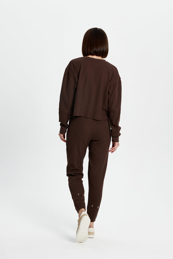 Kahverengi Waffle Sweatshirt
