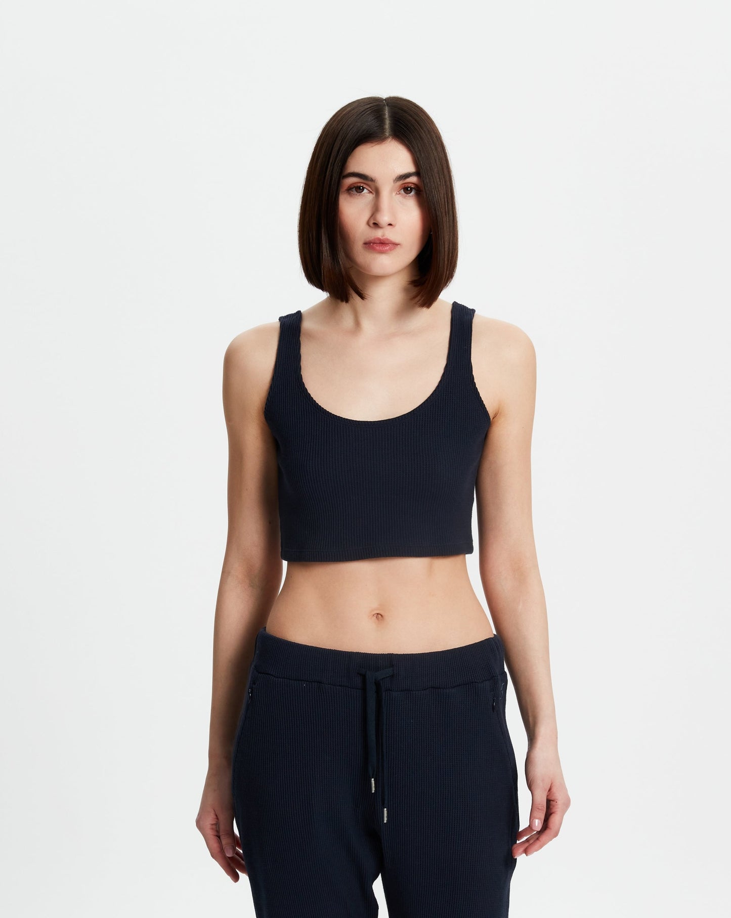 Load image into Gallery viewer, Waffle Tank Top - Dark Navy
