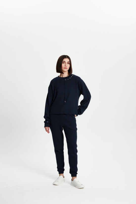 Waffle Sweatshirt - Dark Navy