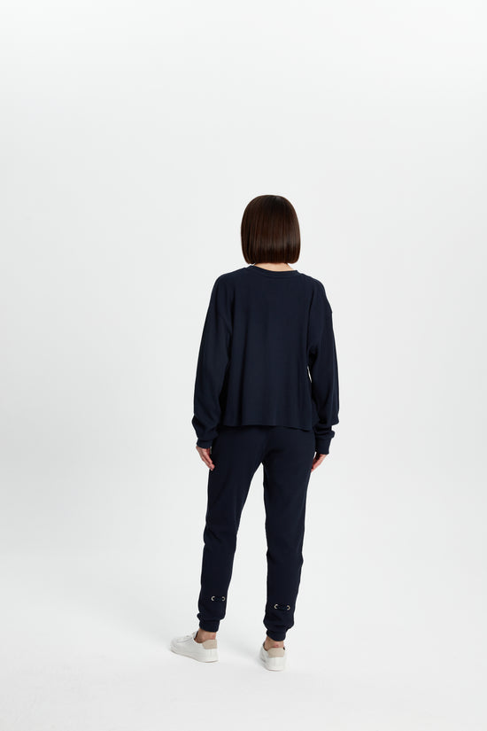 Waffle Sweatshirt - Koyu Lacivert