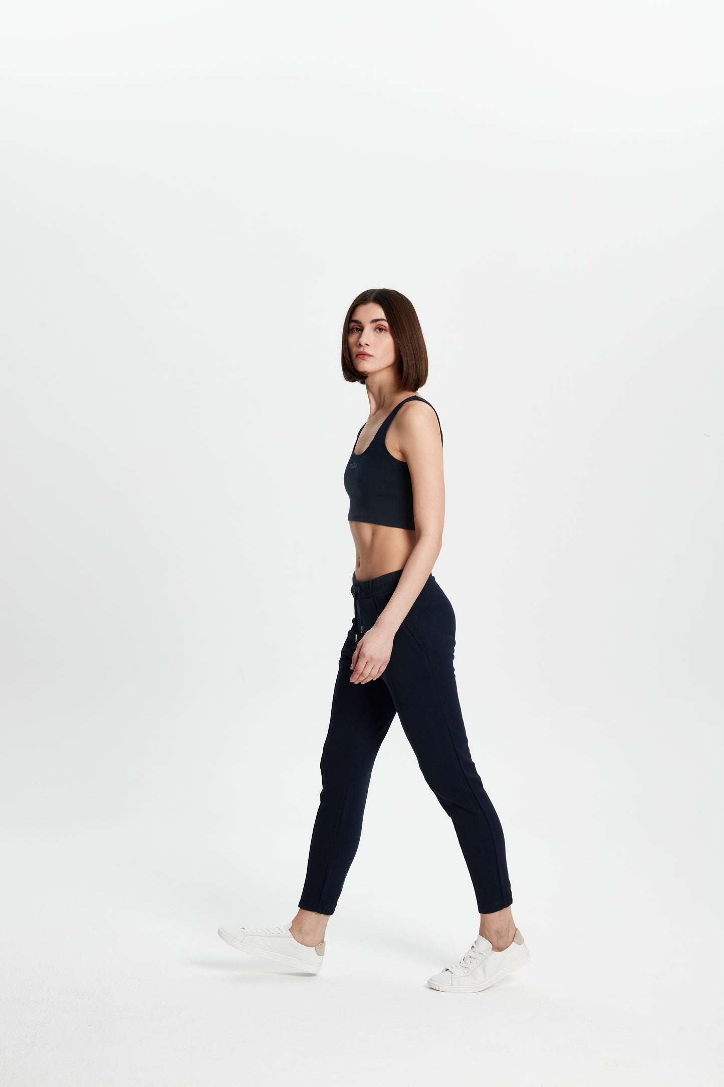 Cotton Skinny Sweatpants - Dark Navy