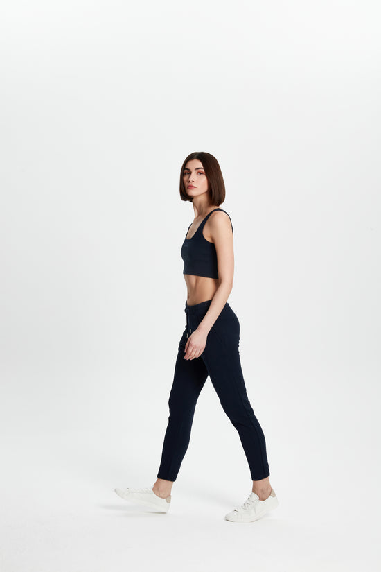 Cotton Skinny Sweatpants - Dark Navy