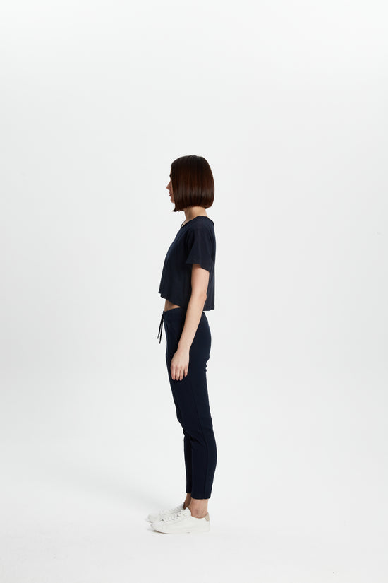 Crop T-shirt - Koyu Lacivert