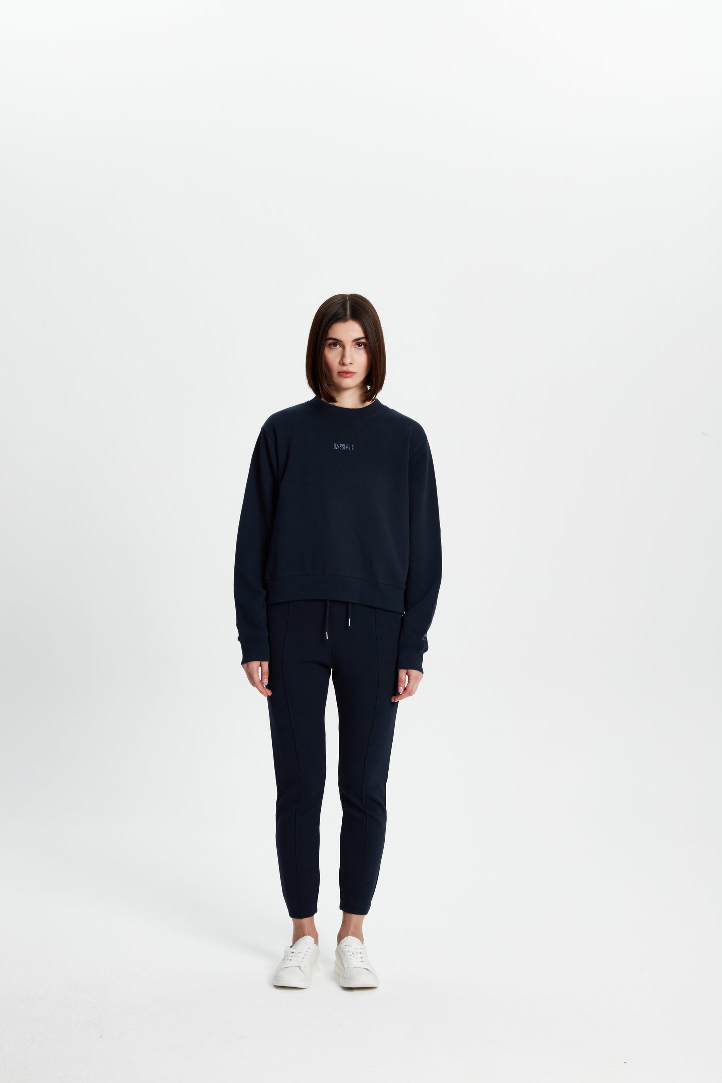 Bisiklet Yaka Sweatshirt - Koyu Lacivert