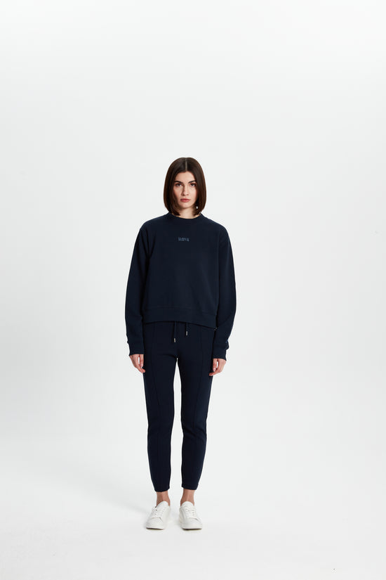 Bisiklet Yaka Sweatshirt - Koyu Lacivert