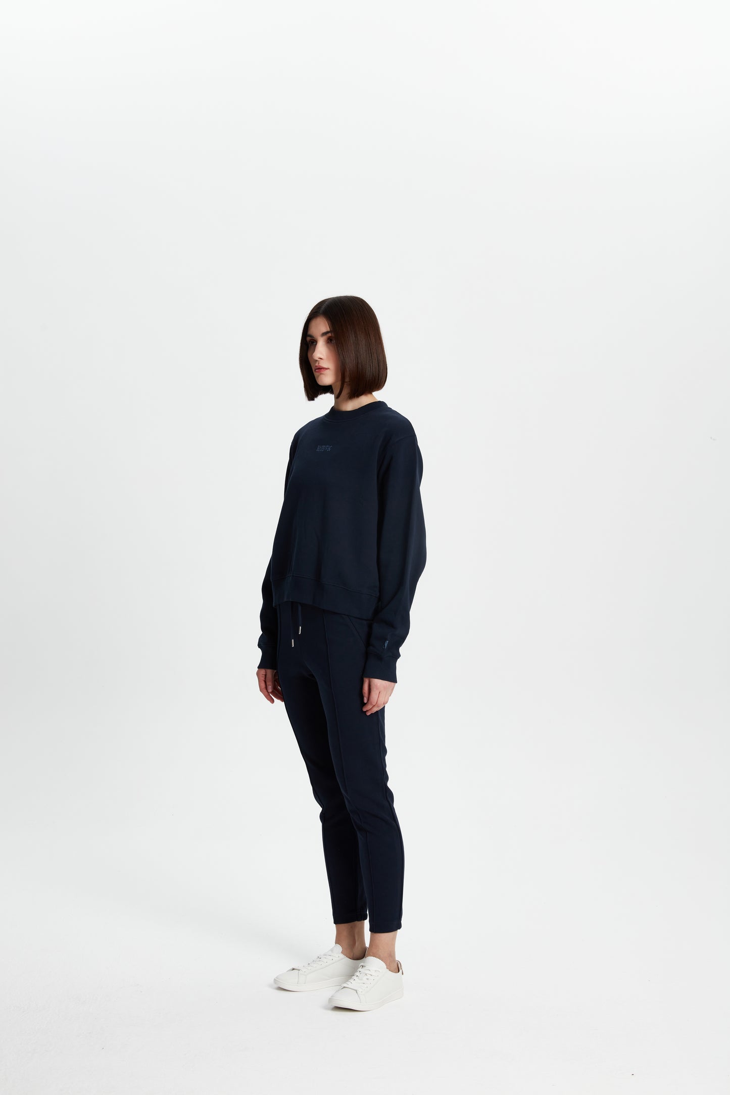 Bisiklet Yaka Sweatshirt - Koyu Lacivert
