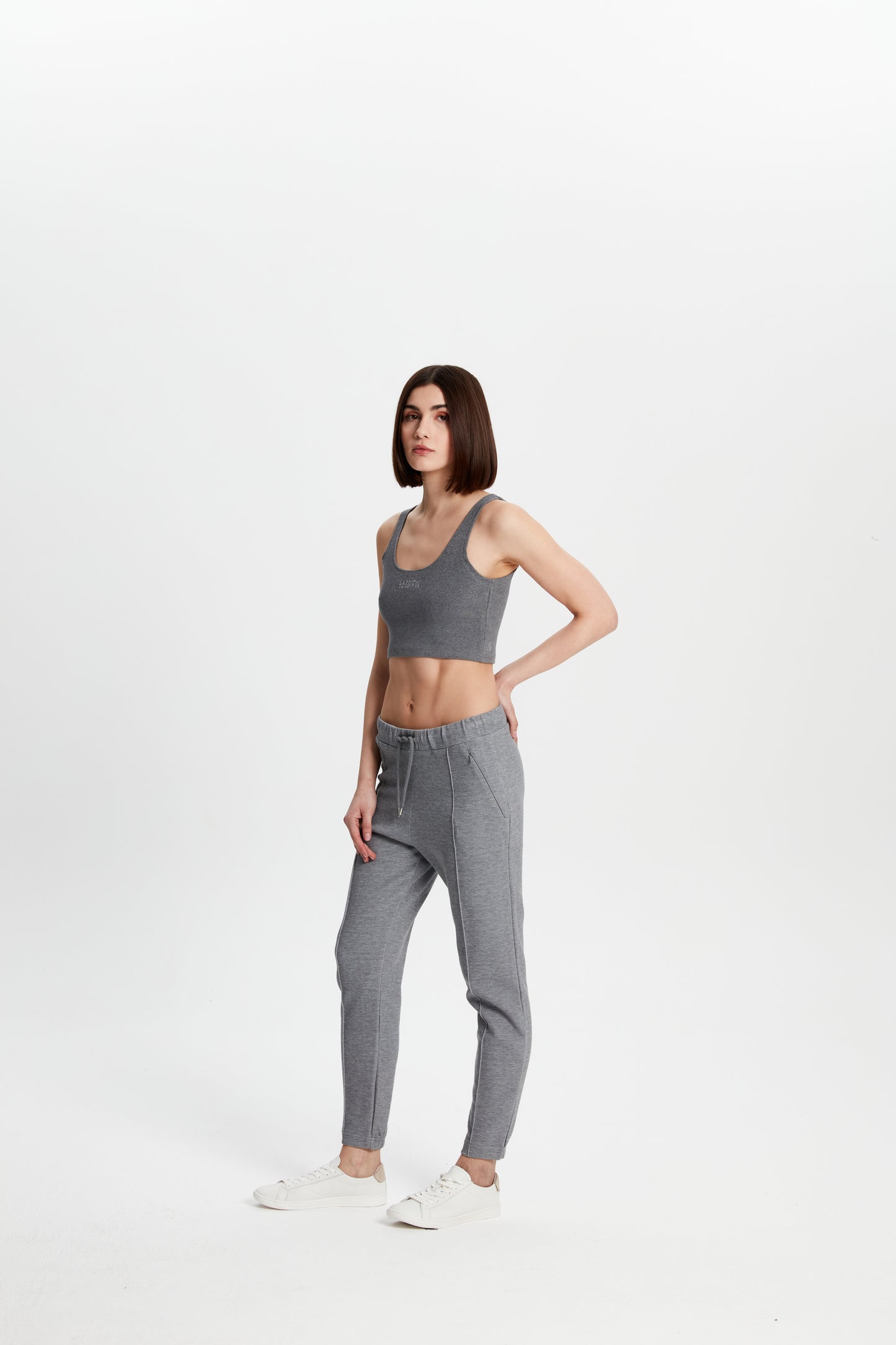 Cotton Skinny Sweatpants - Grey