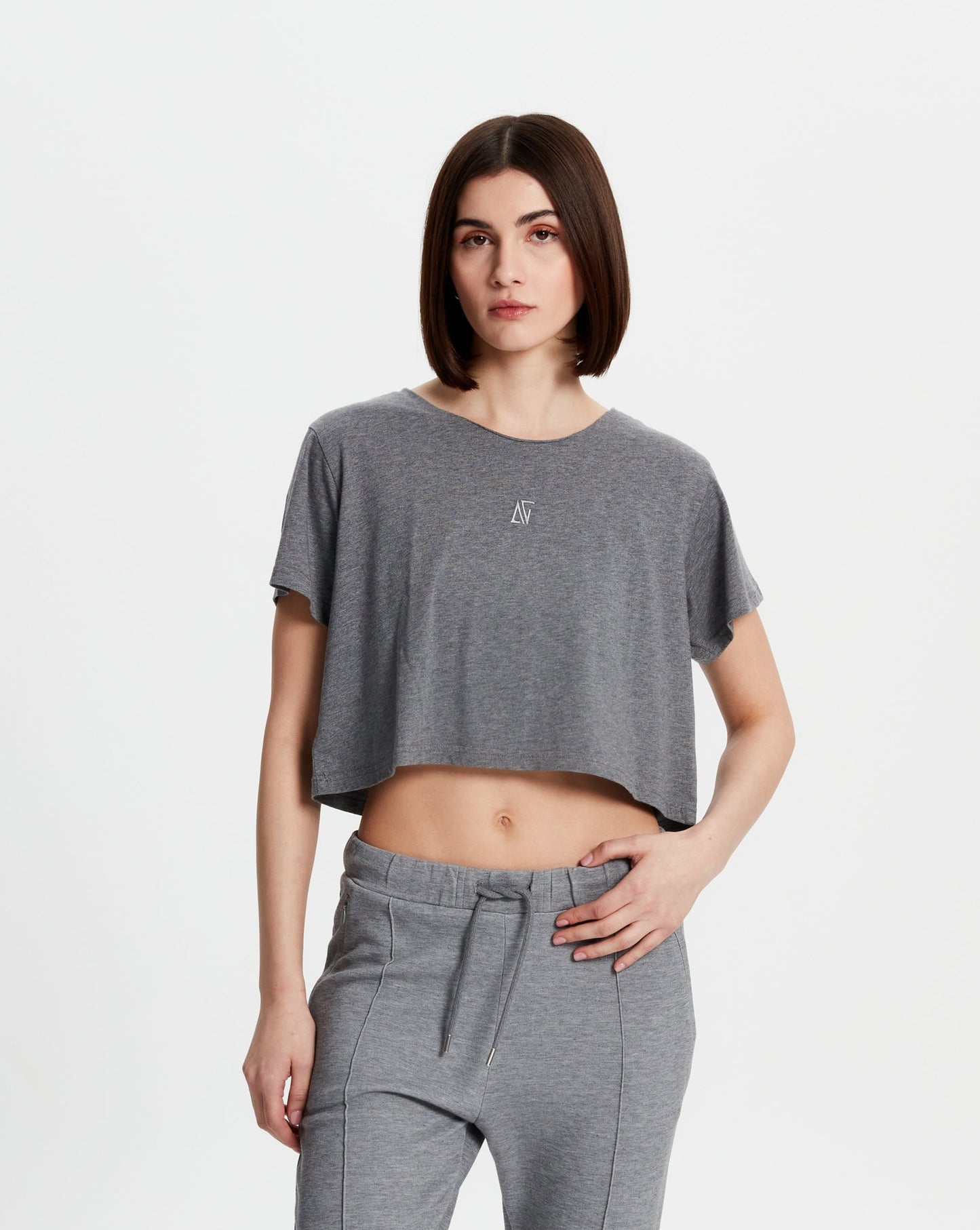 Cotton Crop T-Shirt - Grey