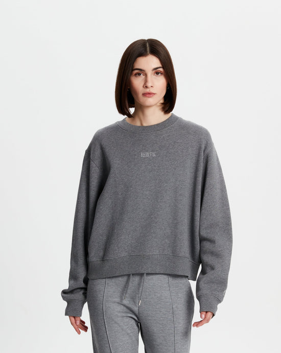 Cotton Crewneck Sweatshirt - Grey