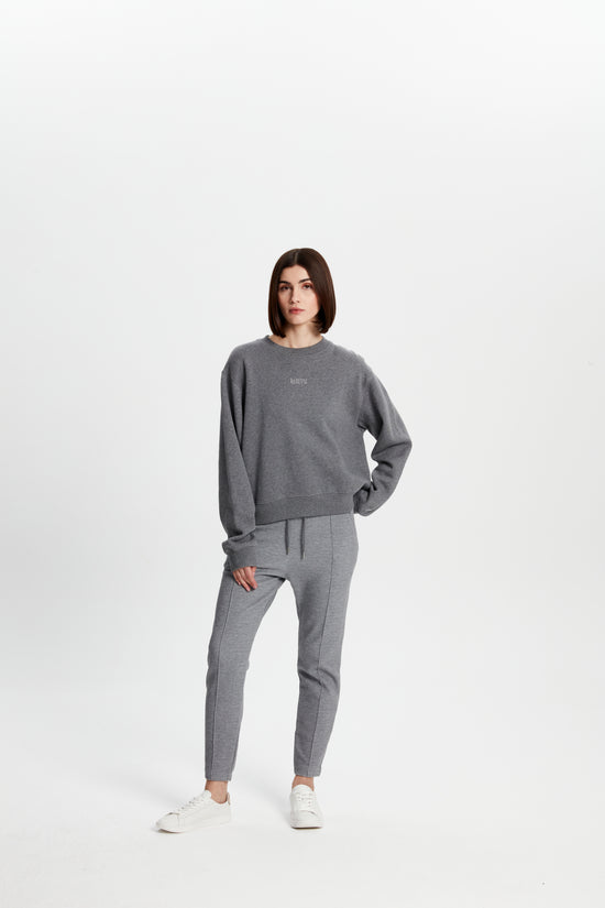 Bisiklet Yaka Sweatshirt - Gri