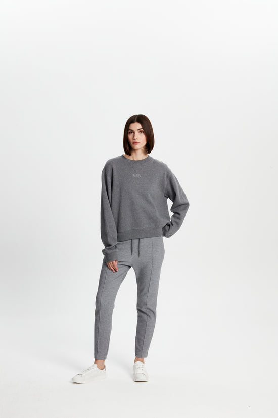 Bisiklet Yaka Sweatshirt - Gri