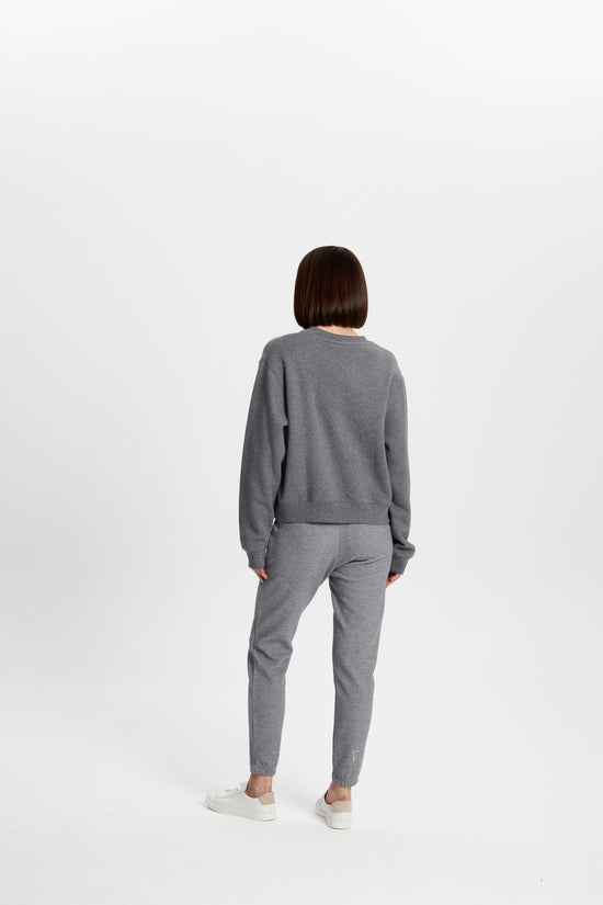 Bisiklet Yaka Sweatshirt - Gri