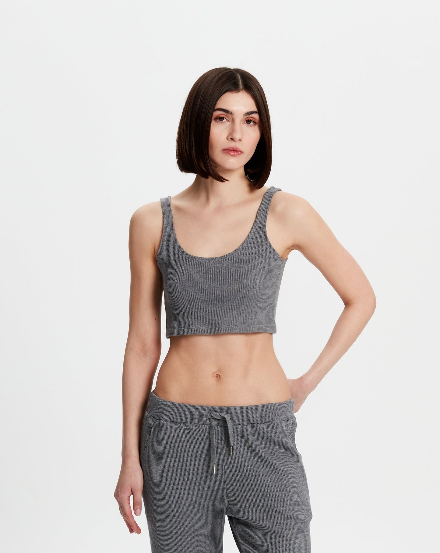 Waffle Tank Top - Grey