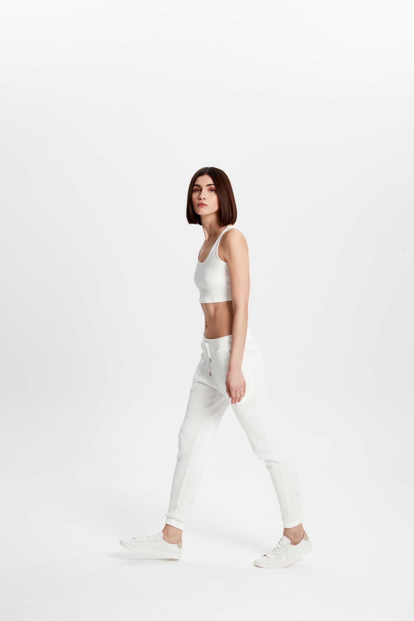 Waffle Sweatpants - White