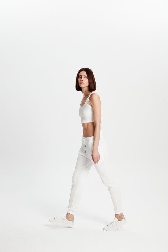Waffle Sweatpants - White