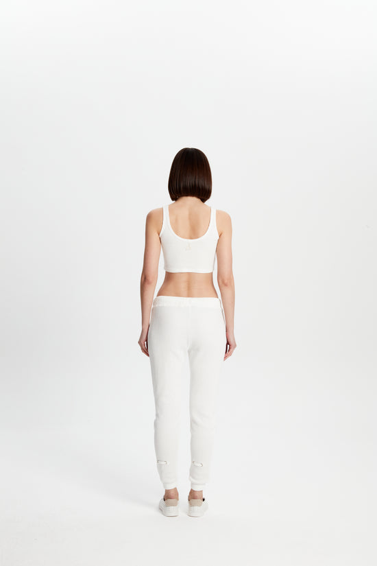 Waffle Sweatpants - White