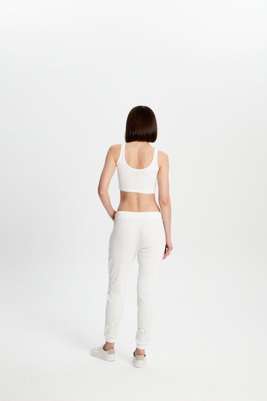Waffle Tank Top - Eggshell