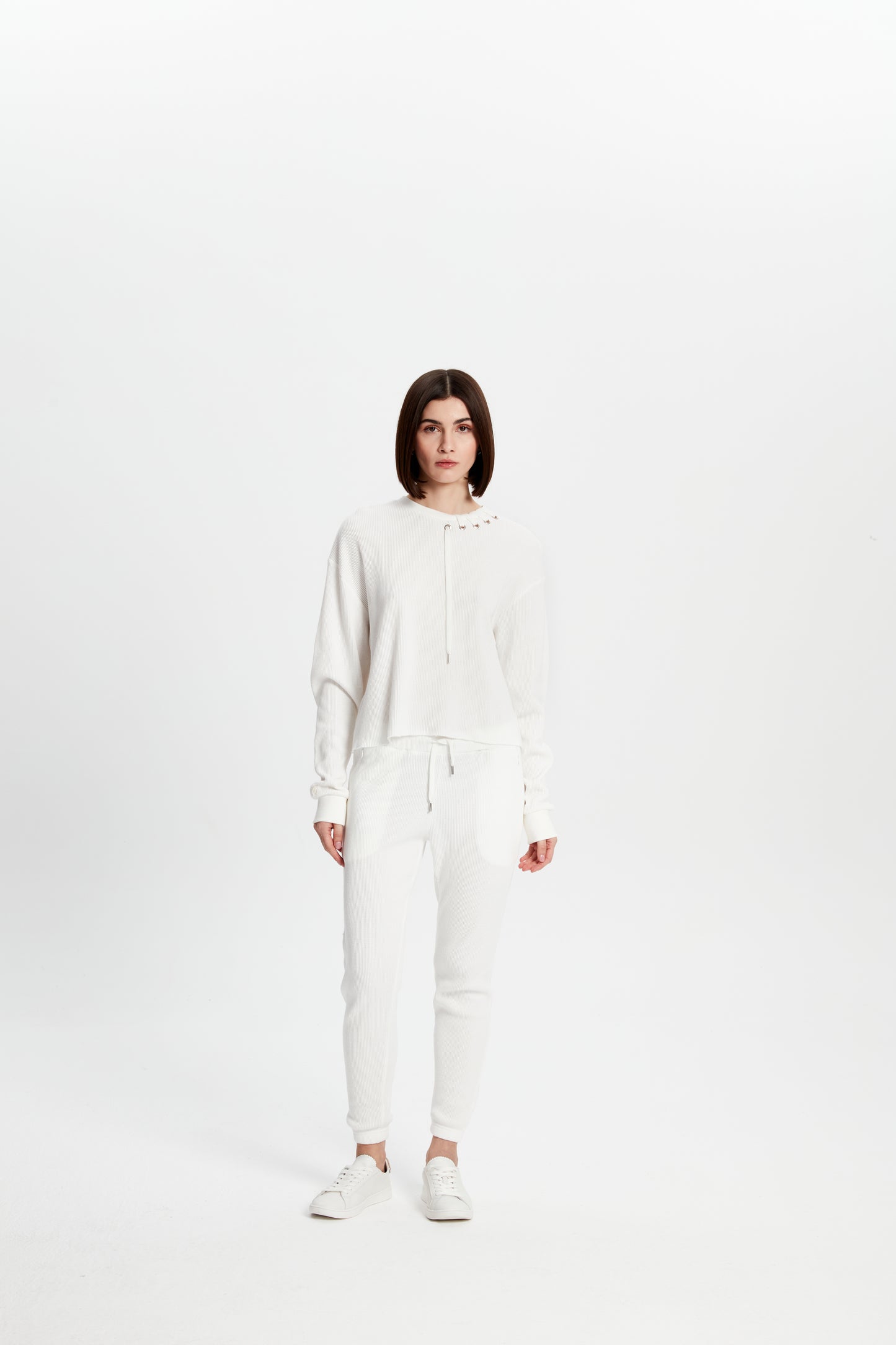 Waffle Sweatshirt - White