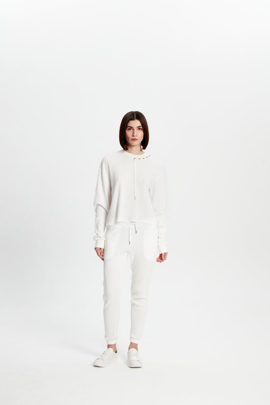 Waffle Sweatshirt - White