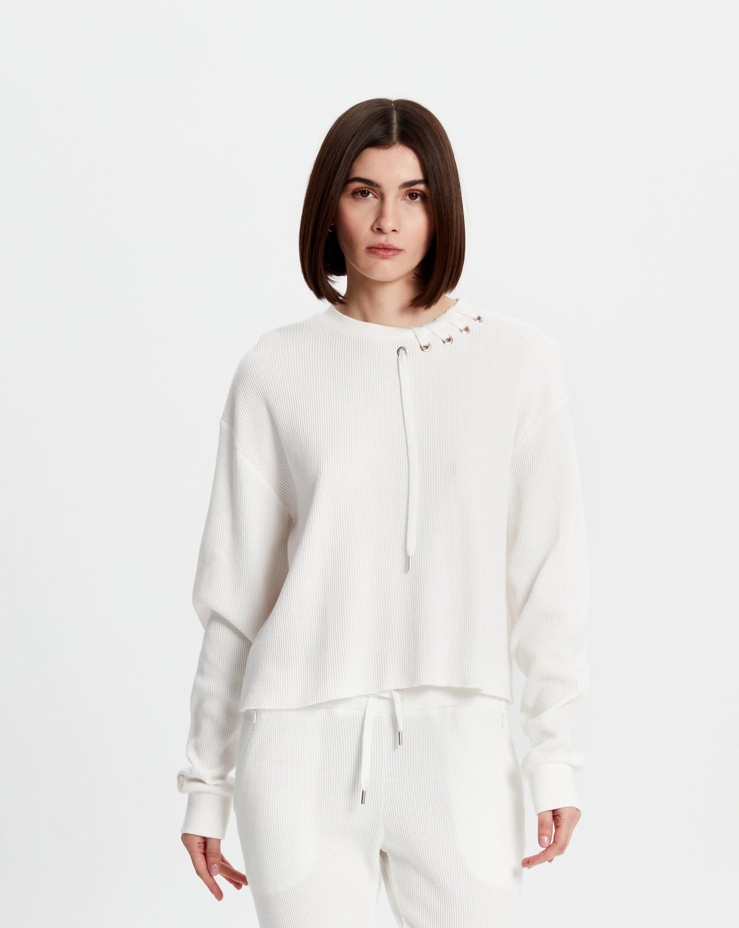 Waffle Sweatshirt - White