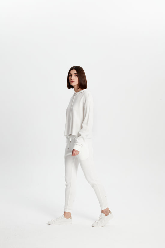 Waffle Sweatshirt - Beyaz