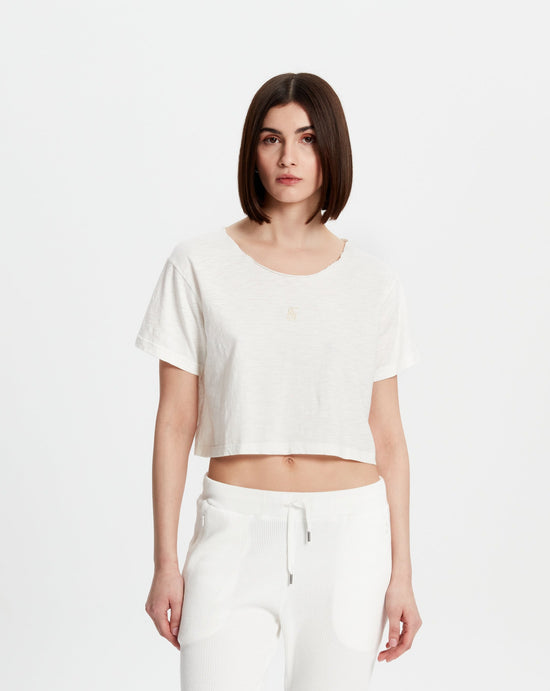 Cotton Crop T-Shirt - Eggshell