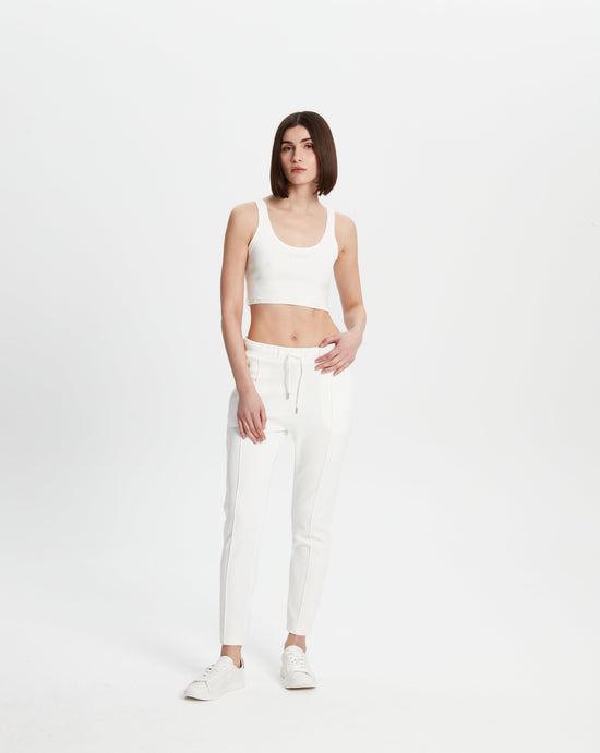  Cotton Skinny Sweatpants - Eggshell