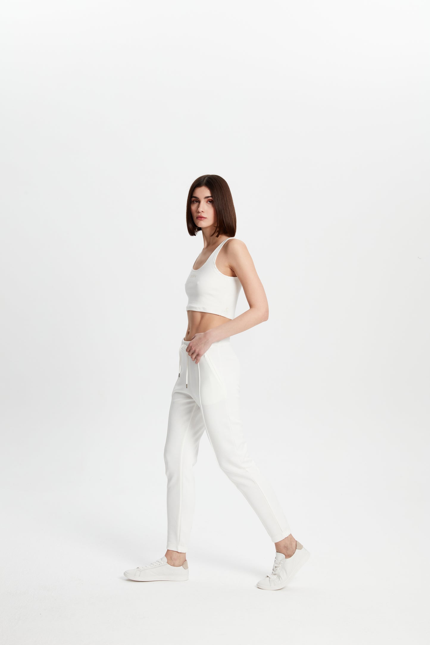  Cotton Skinny Sweatpants - Eggshell