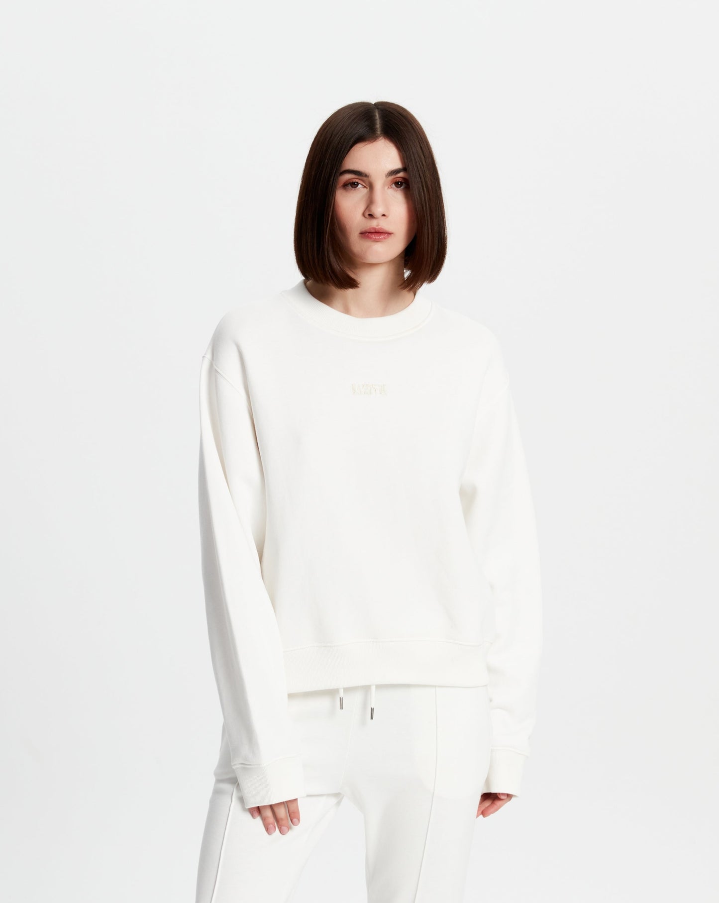 Cotton Crewneck Sweatshirt - Eggshell