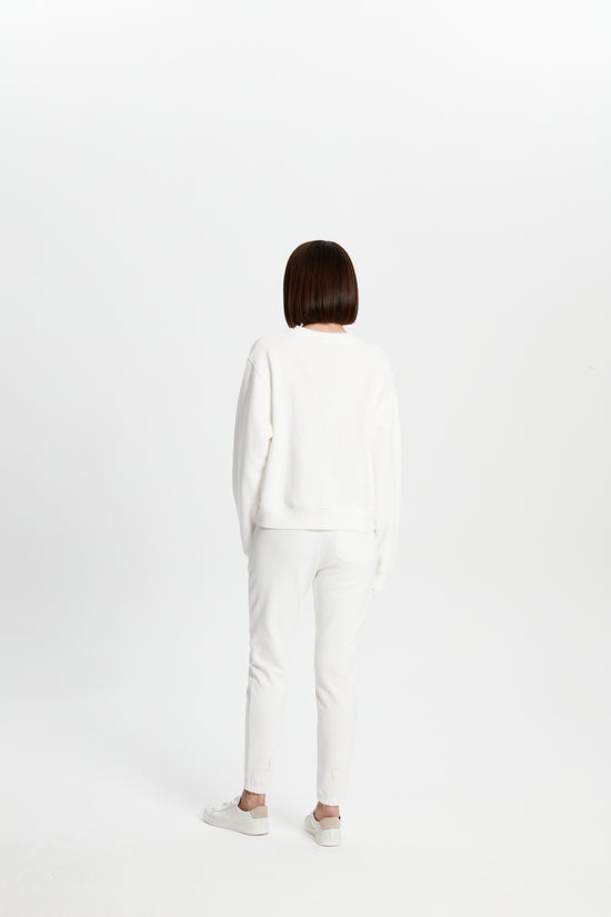 Cotton Crewneck Sweatshirt - White