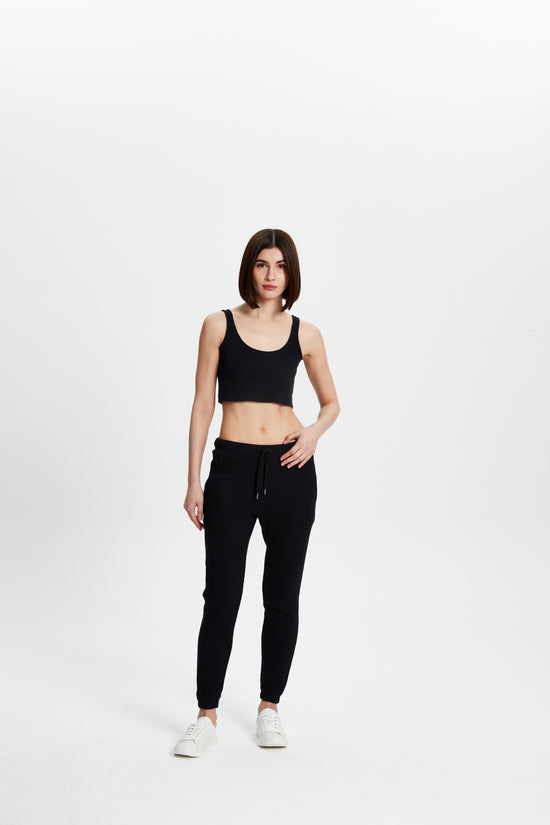 Waffle Tank Top - Siyah