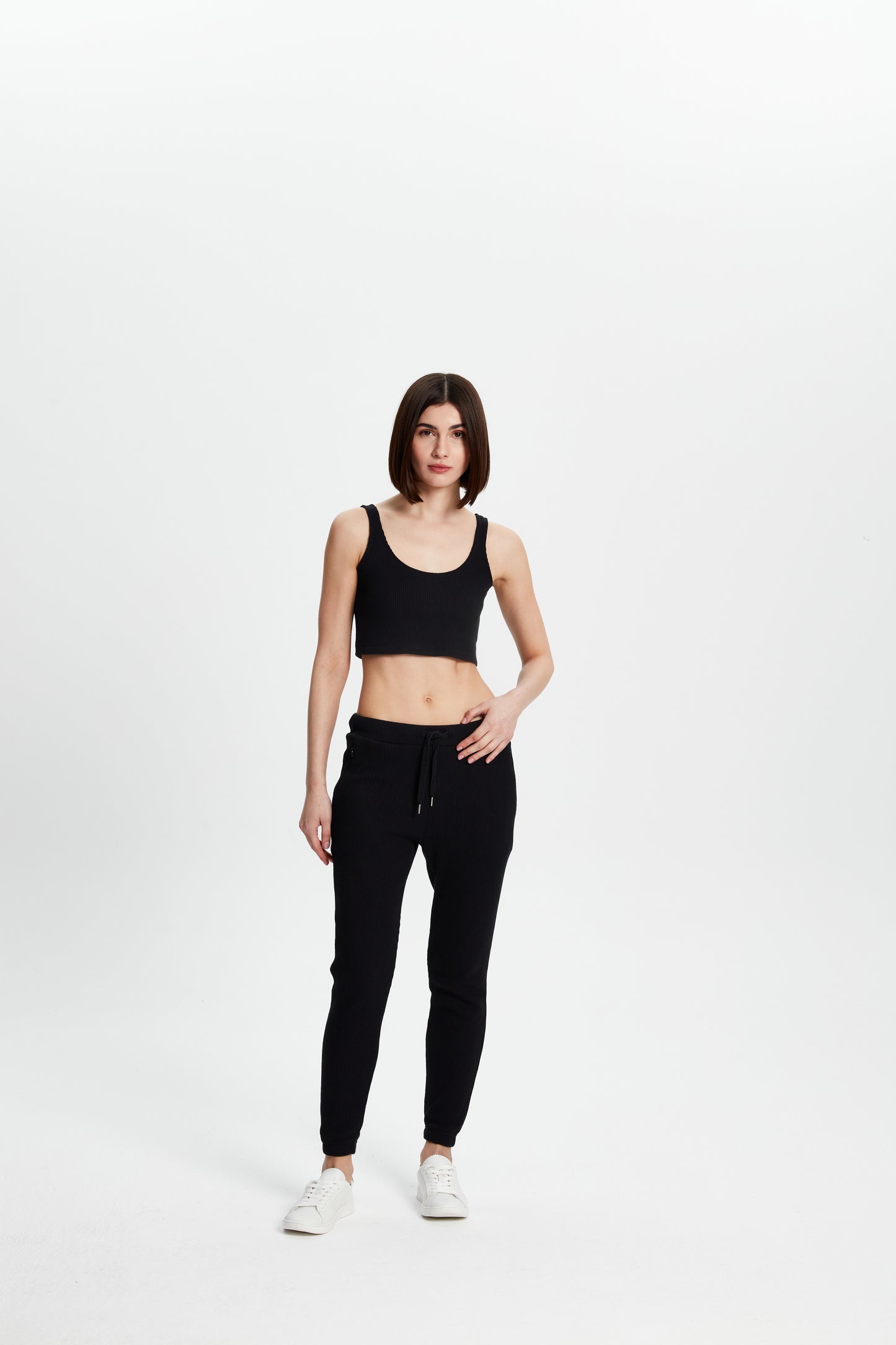 Waffle Tank Top - Siyah
