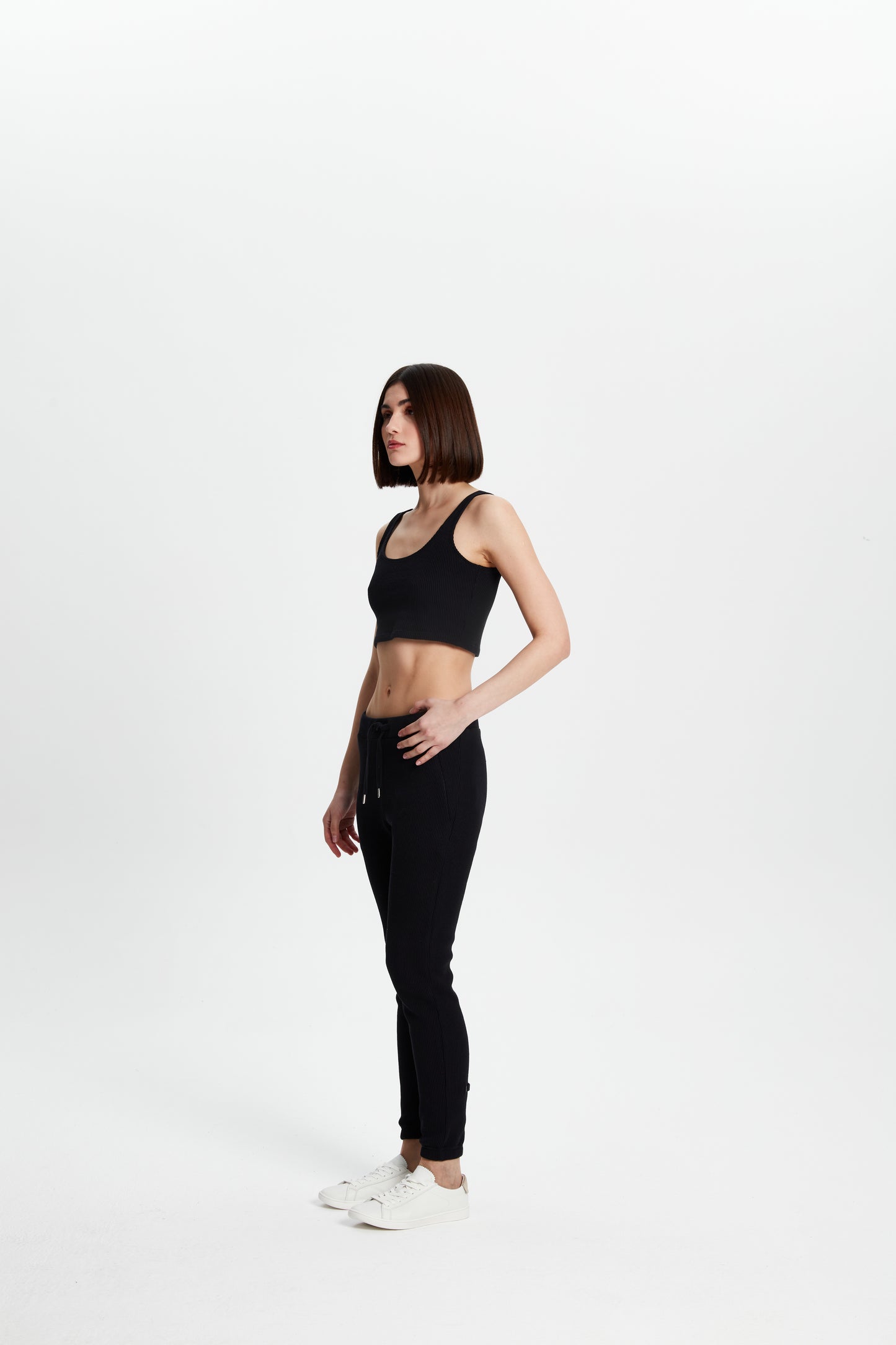 Waffle Tank Top - Siyah