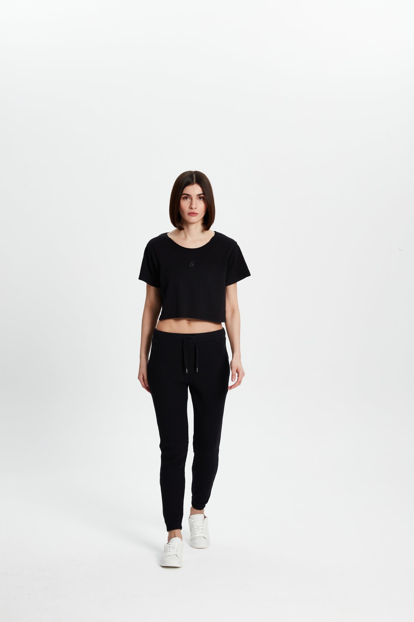 Cotton Crop T-Shirt - Black