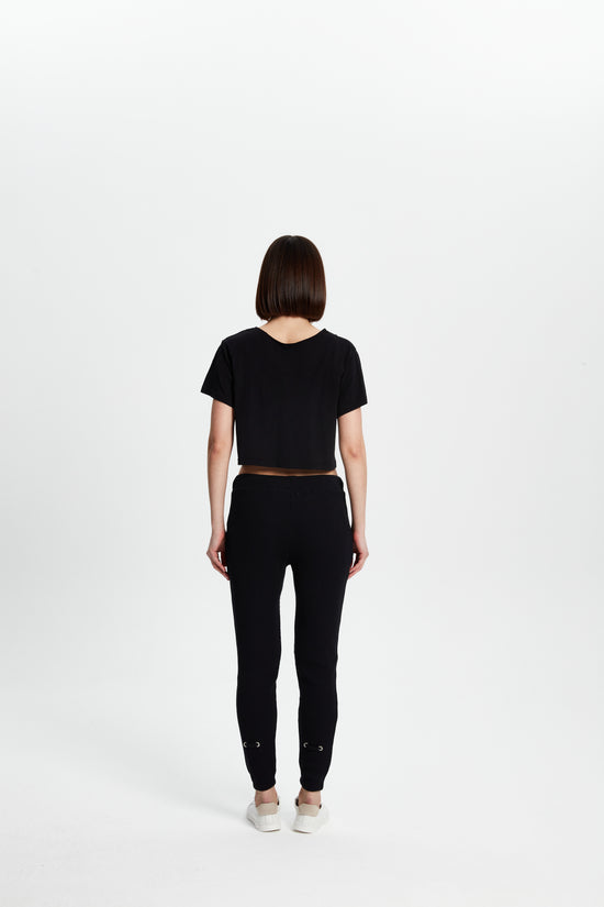 Cotton Crop T-Shirt - Black