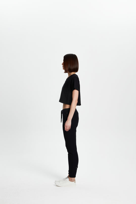 Cotton Crop T-Shirt - Black