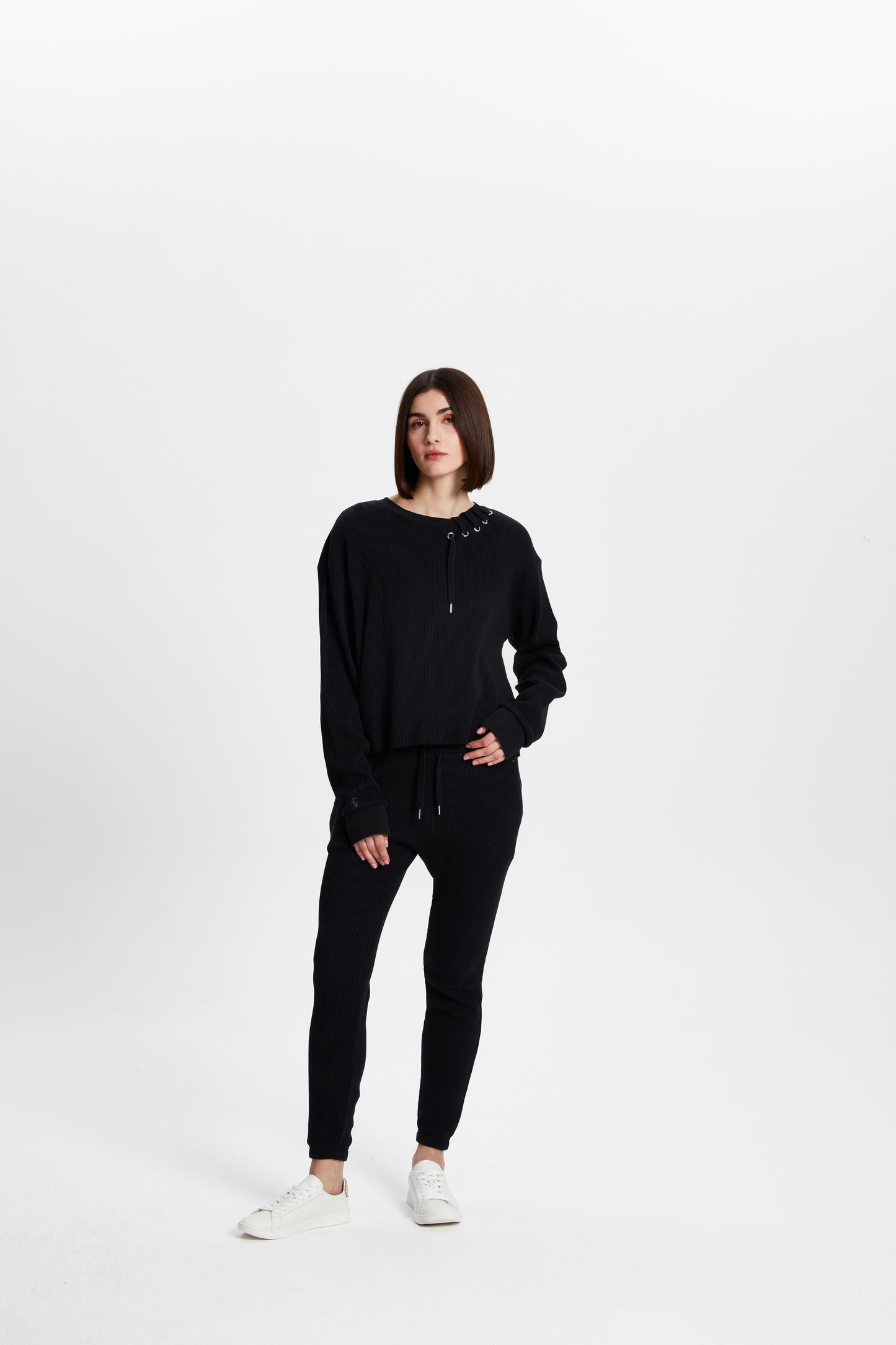 Waffle Sweatshirt - Black