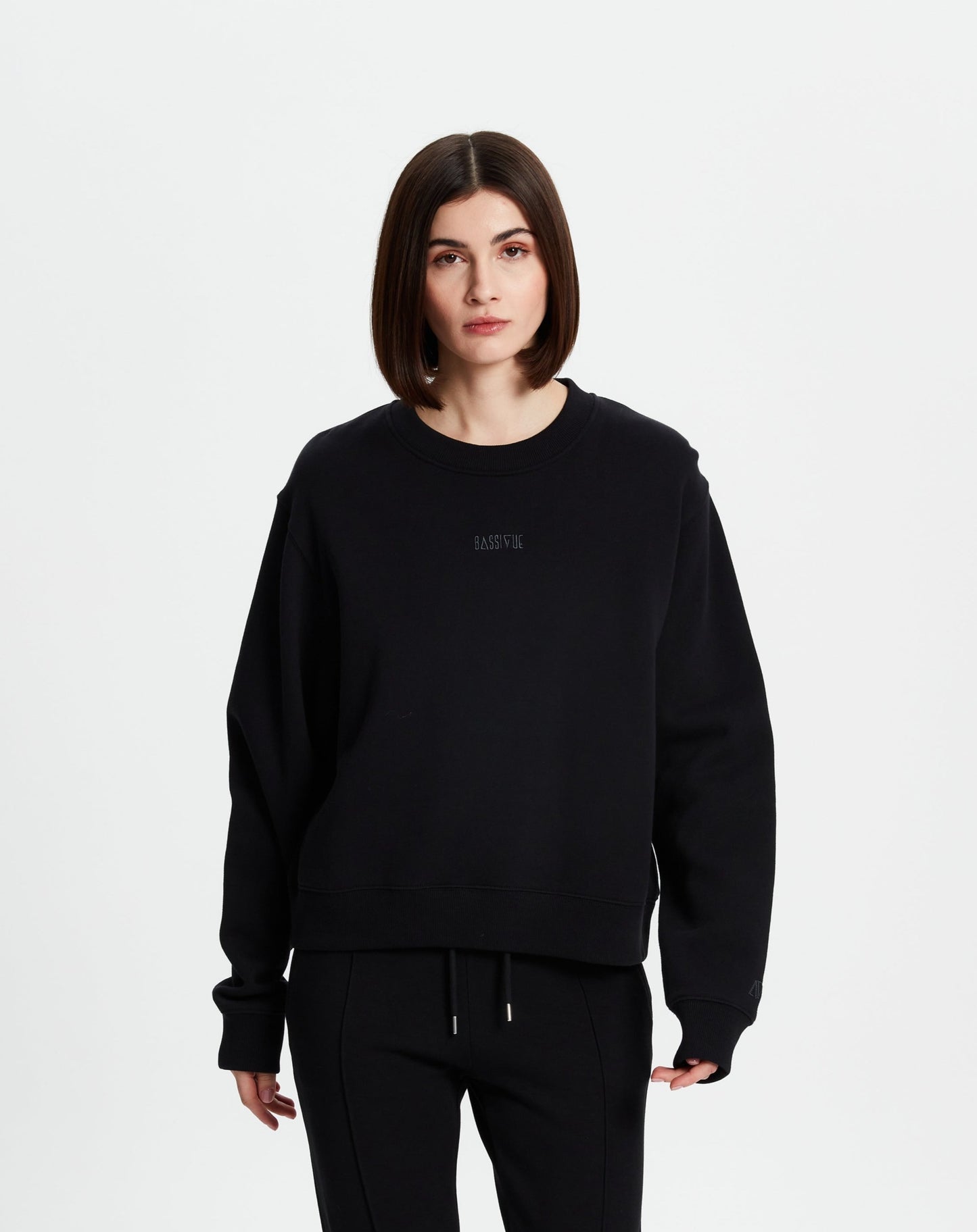 Cotton Crewneck Sweatshirt - Black