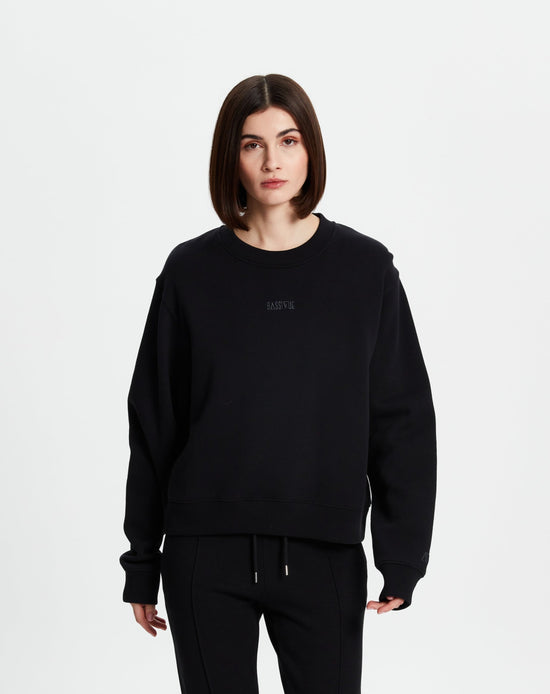 Bisiklet Yaka Sweatshirt - Siyah