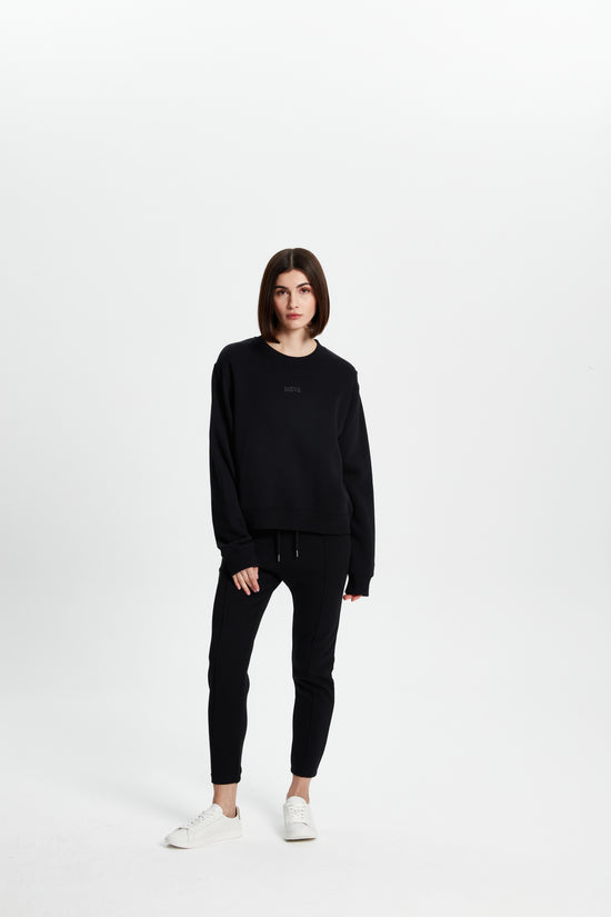 Bisiklet Yaka Sweatshirt - Siyah